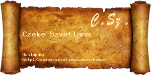 Czeke Szvetlana névjegykártya